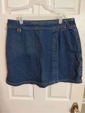 Dark Blue Denim Wrap Skort- “Tapemeasure “ size16